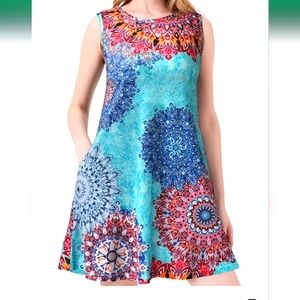 Loose fit boho sundress with pockets! Yes pockets!!